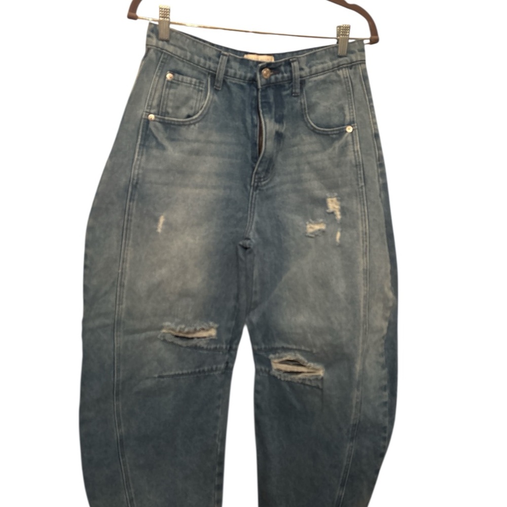 LOV MOR Blue Barrel Denim Jeans